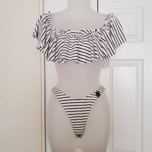 swimwear bikini white navy strip